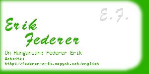 erik federer business card